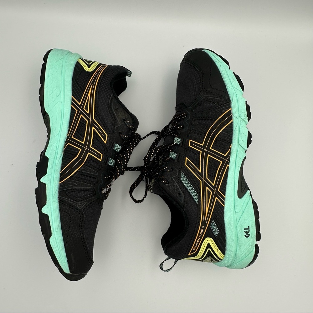 ASICS Gel Ventura-7 Women's Size 7 US Mesh Black Green Running Shoes 1012A476 - Picture 6 of 12